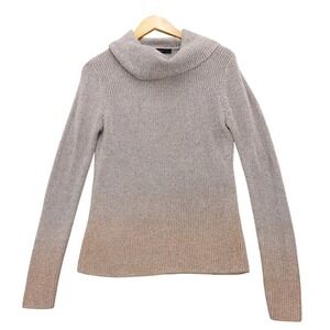 White House Black Market Sweater‎ Knit Metallic Sparkle Ombre Cowl Neck M